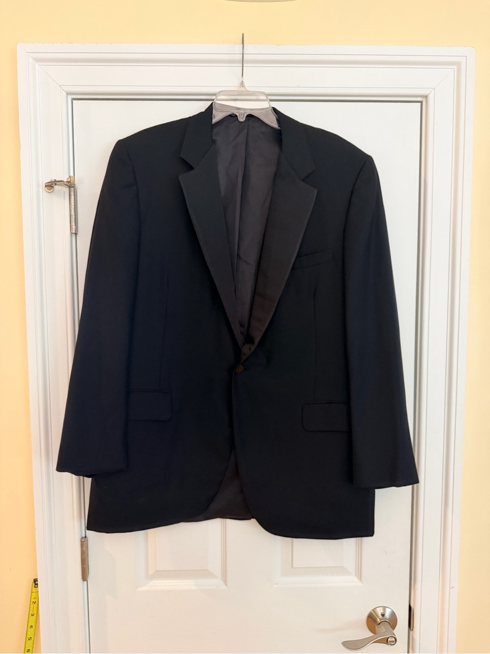 Men's size 42 Tall "Nordstrom" Men's Black Tuxedo Jacket Black Blazer GUC